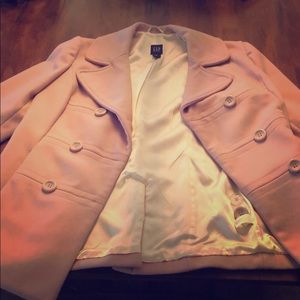 Blush pink wool coat